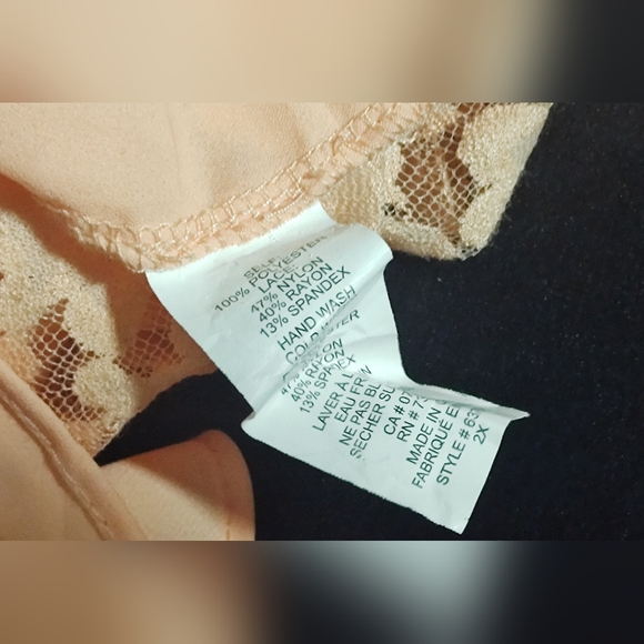 U2B Coral Orange Draped Cross Collar Lace Back Surplice Neck Tank Top 2X - Picture 7 of 9